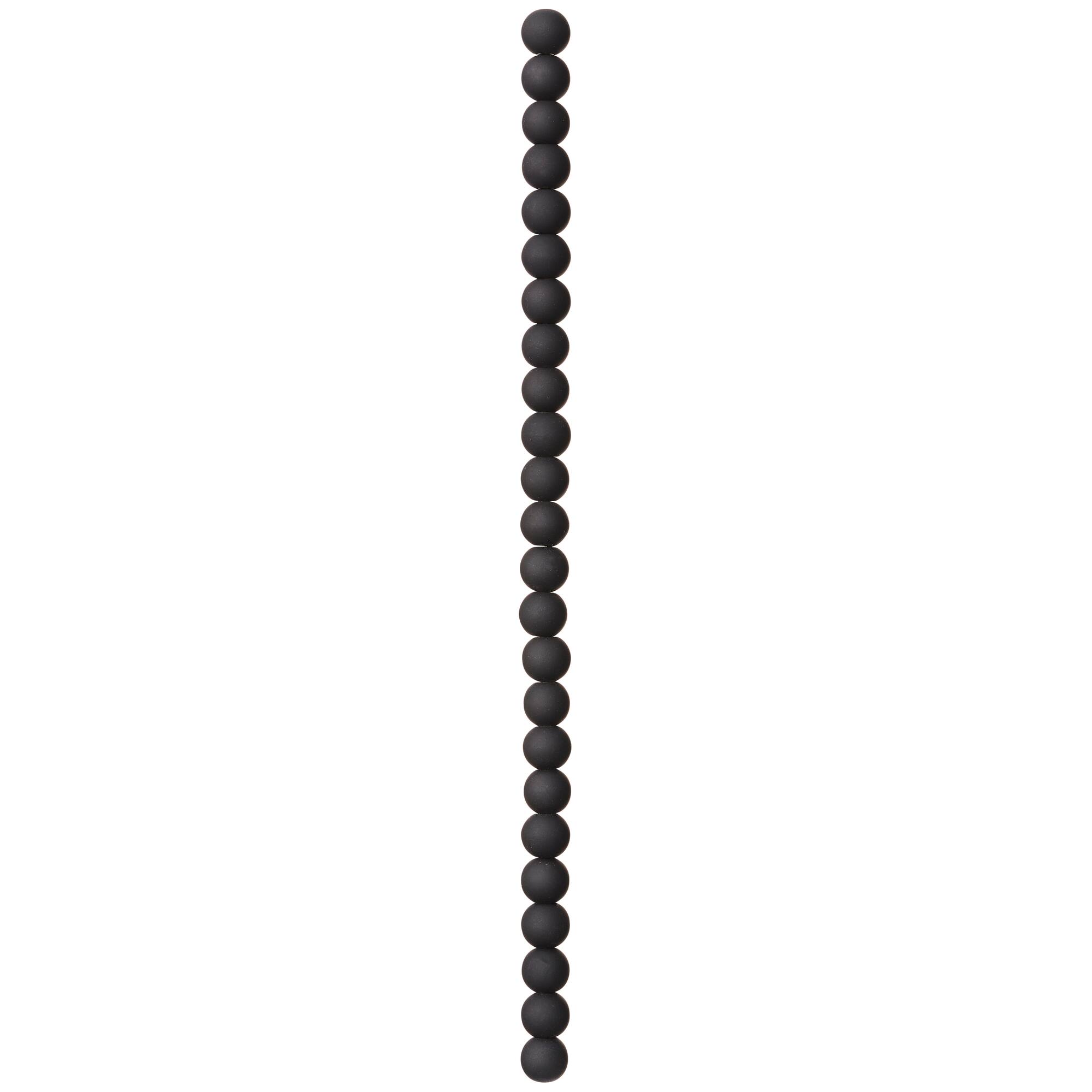 9 Packs: 24 ct. (216 total) Black Glass Round Beads, 8mm by Bead Landing™